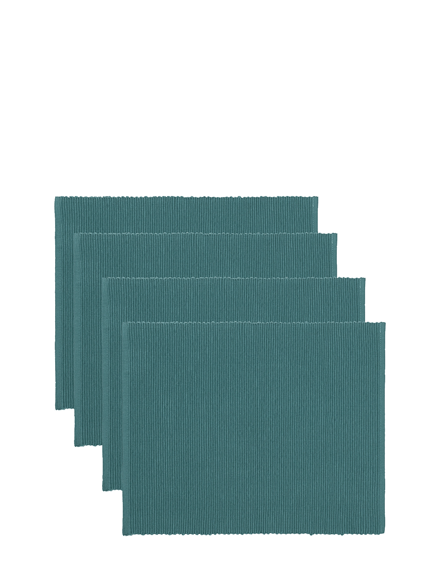 LINUM - UNI PLACE MAT RIB 4-PACK - platzdeckchen - dark grey turquoise - 1