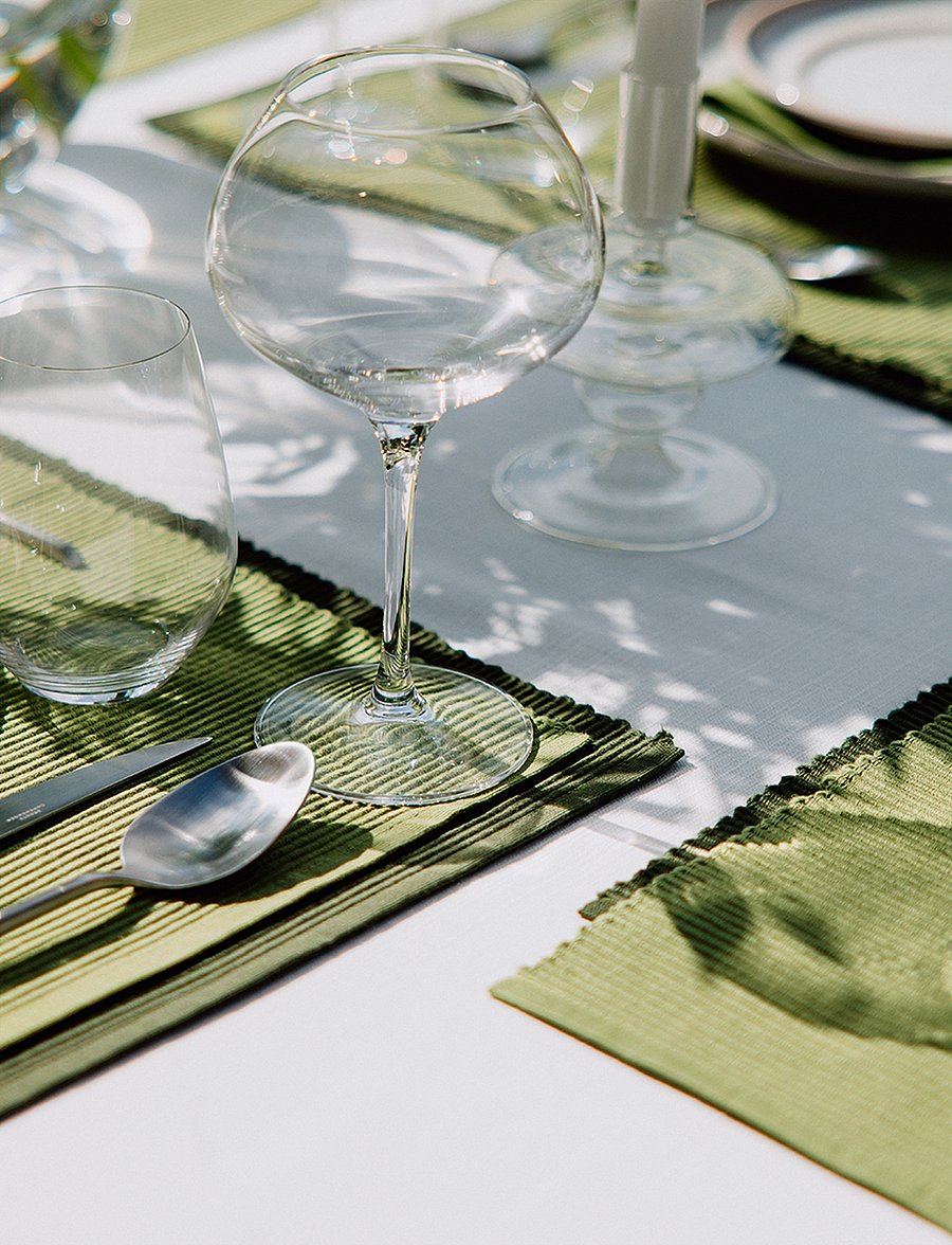 LINUM - UNI PLACE MAT RIB 4-PACK - platzdeckchen - dark grey turquoise - 2