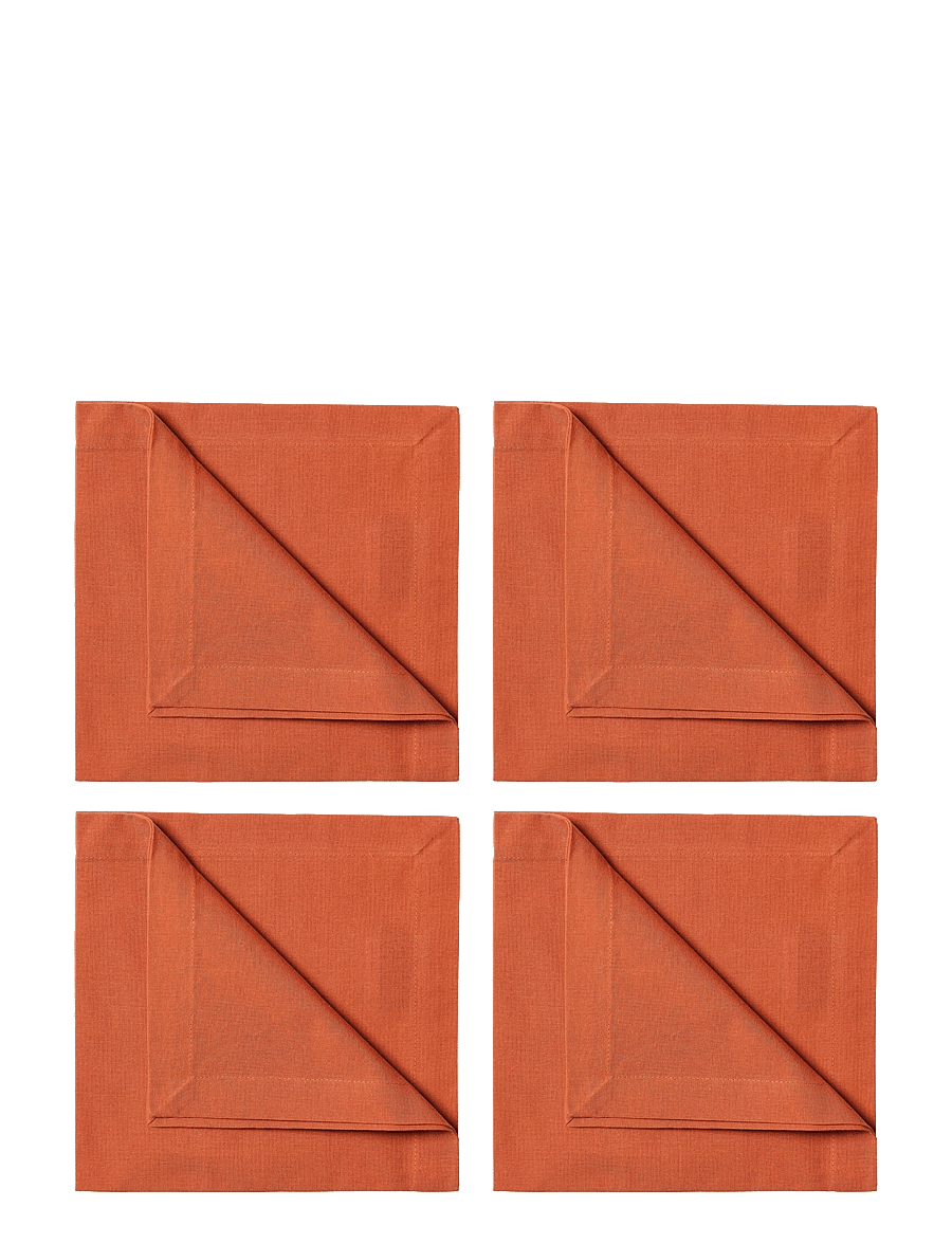 LINUM - ROBERT NAPKIN 4-PACK - stoffservietten - rusty orange - 0