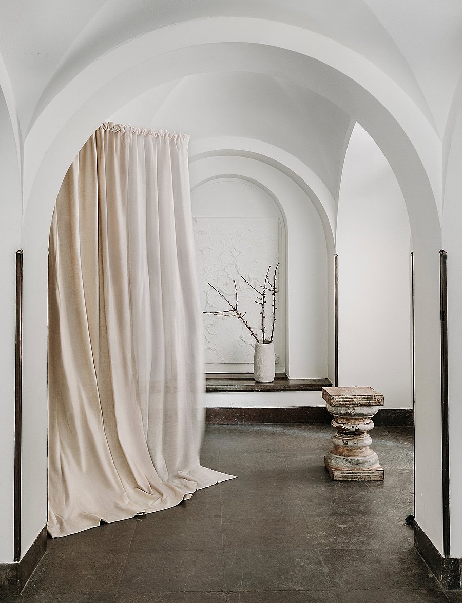 LINUM - INTERMEZZO CURTAIN PLEAT BAND - creamy beige - 1