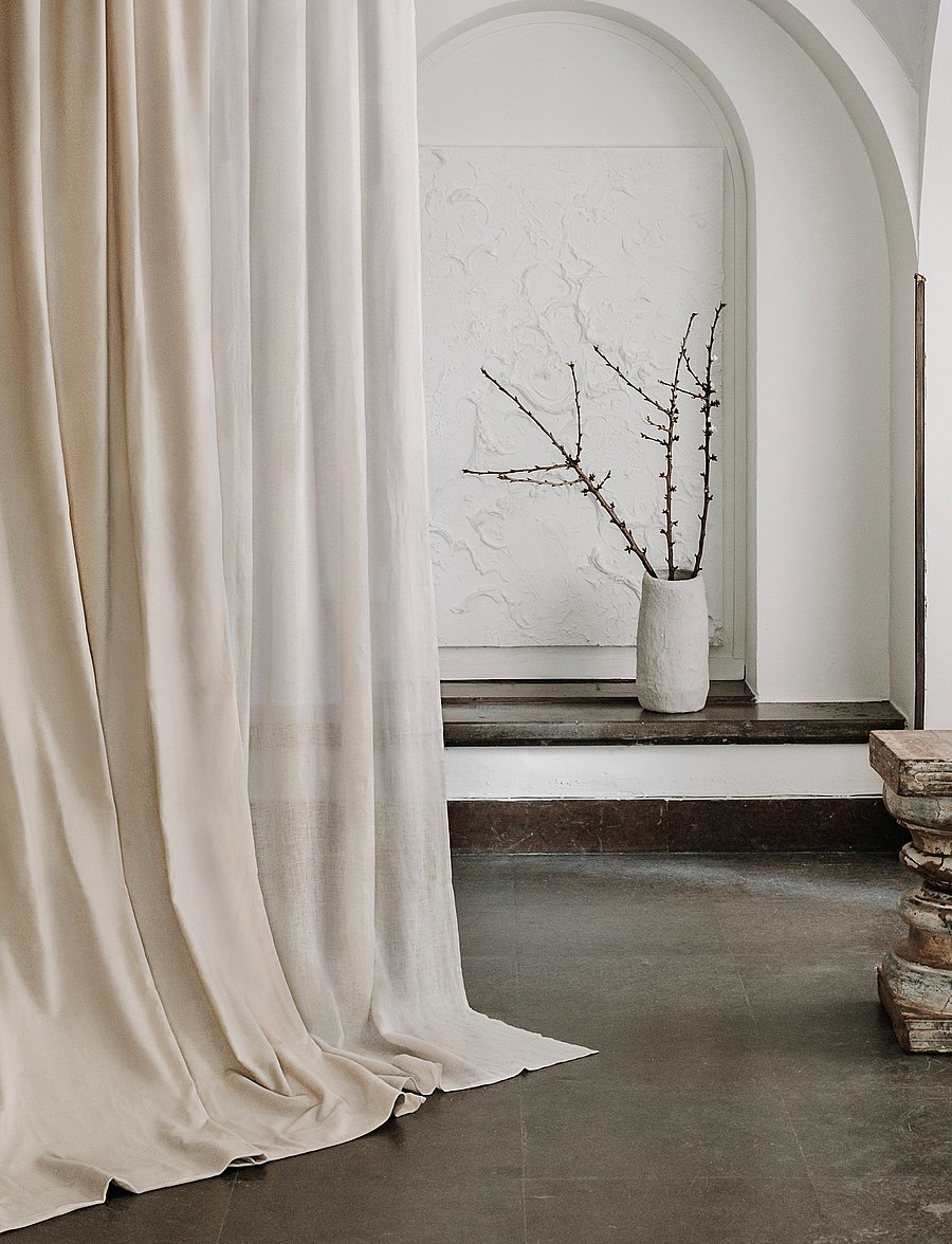 LINUM - INTERMEZZO CURTAIN PLEAT BAND - creamy beige - 2