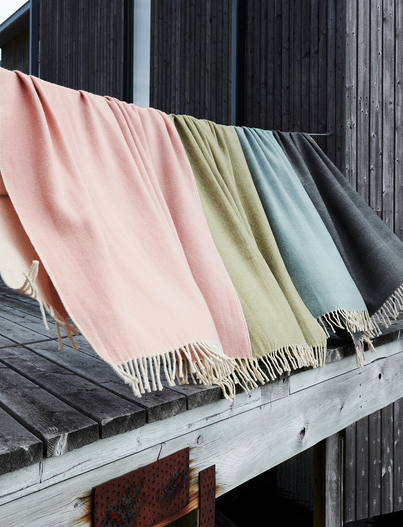 LINUM - BOGART THROW - blankets & throws - misty grey pink - 1