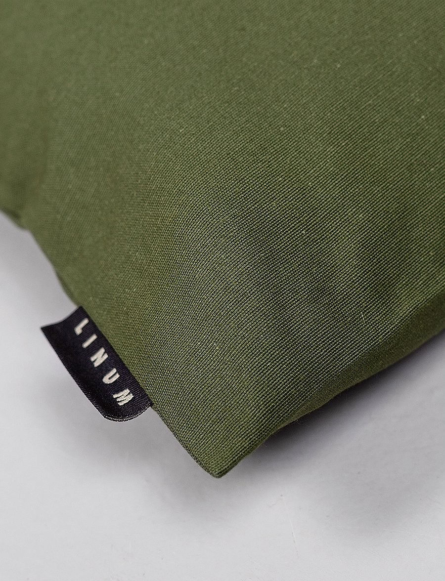 LINUM - ANNABELL CUSHION COVER - padjakatted - dark olive green - 0