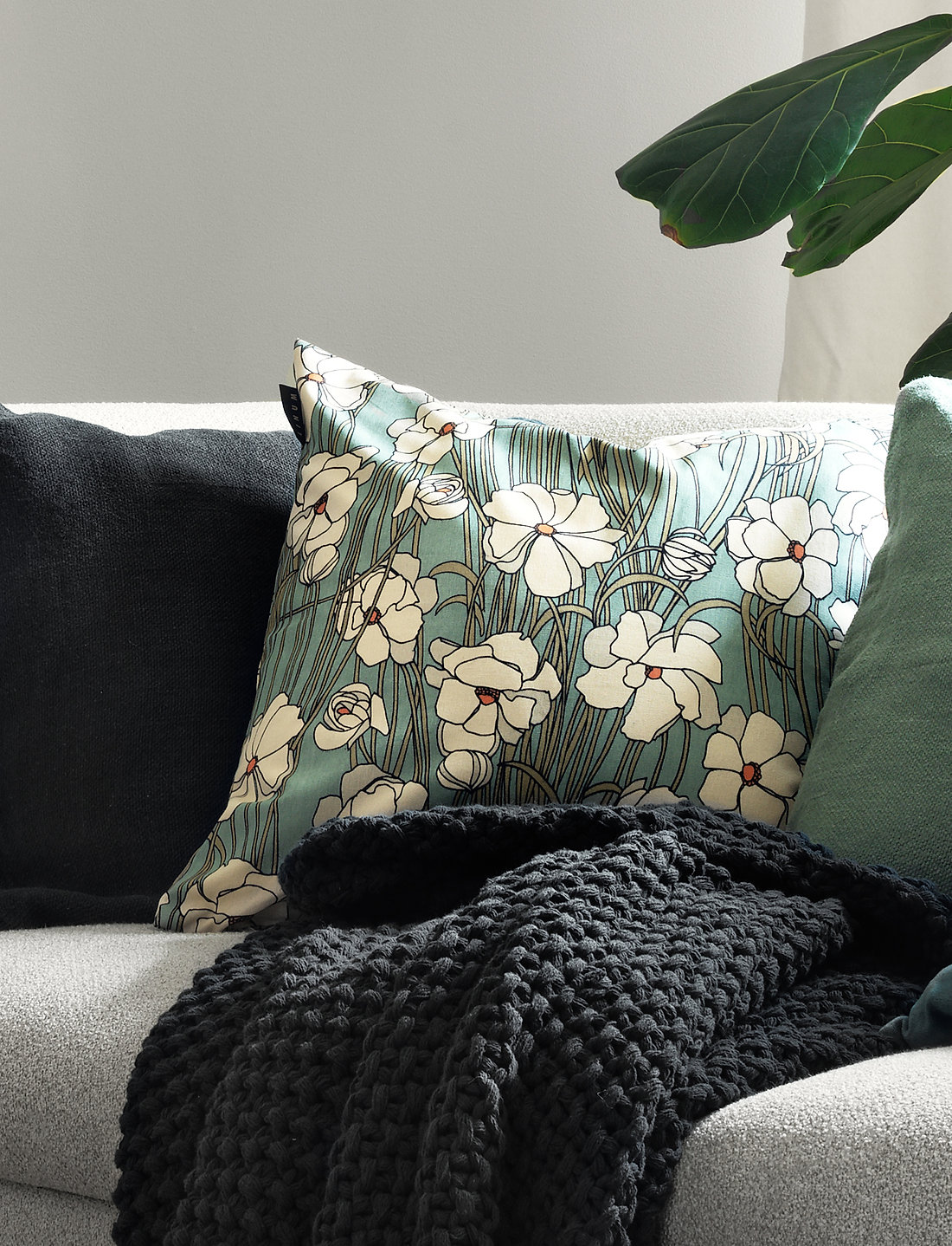 LINUM - JAZZ CUSHION COVER - kissenbezüge - grey green - 1