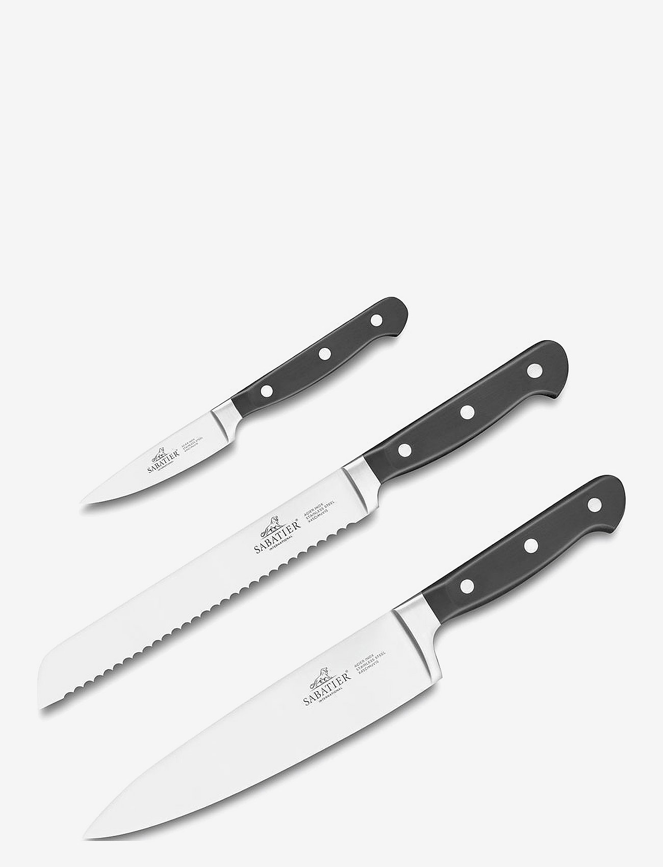 Lion Sabatier - Knife set Pluton 3-pack - messensets - steel/black - 0