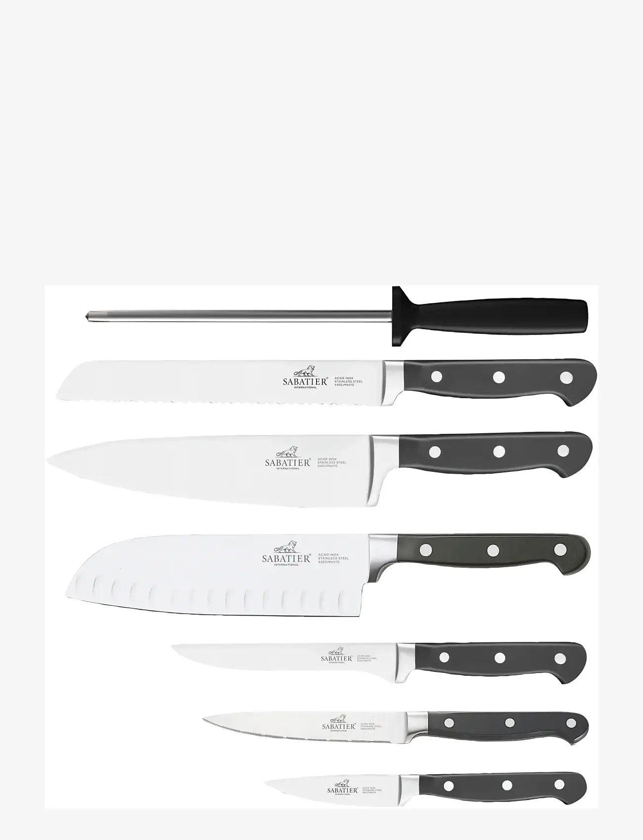Lion Sabatier - Knife set Pluton 7-pack - knife sets - steel/black - 1