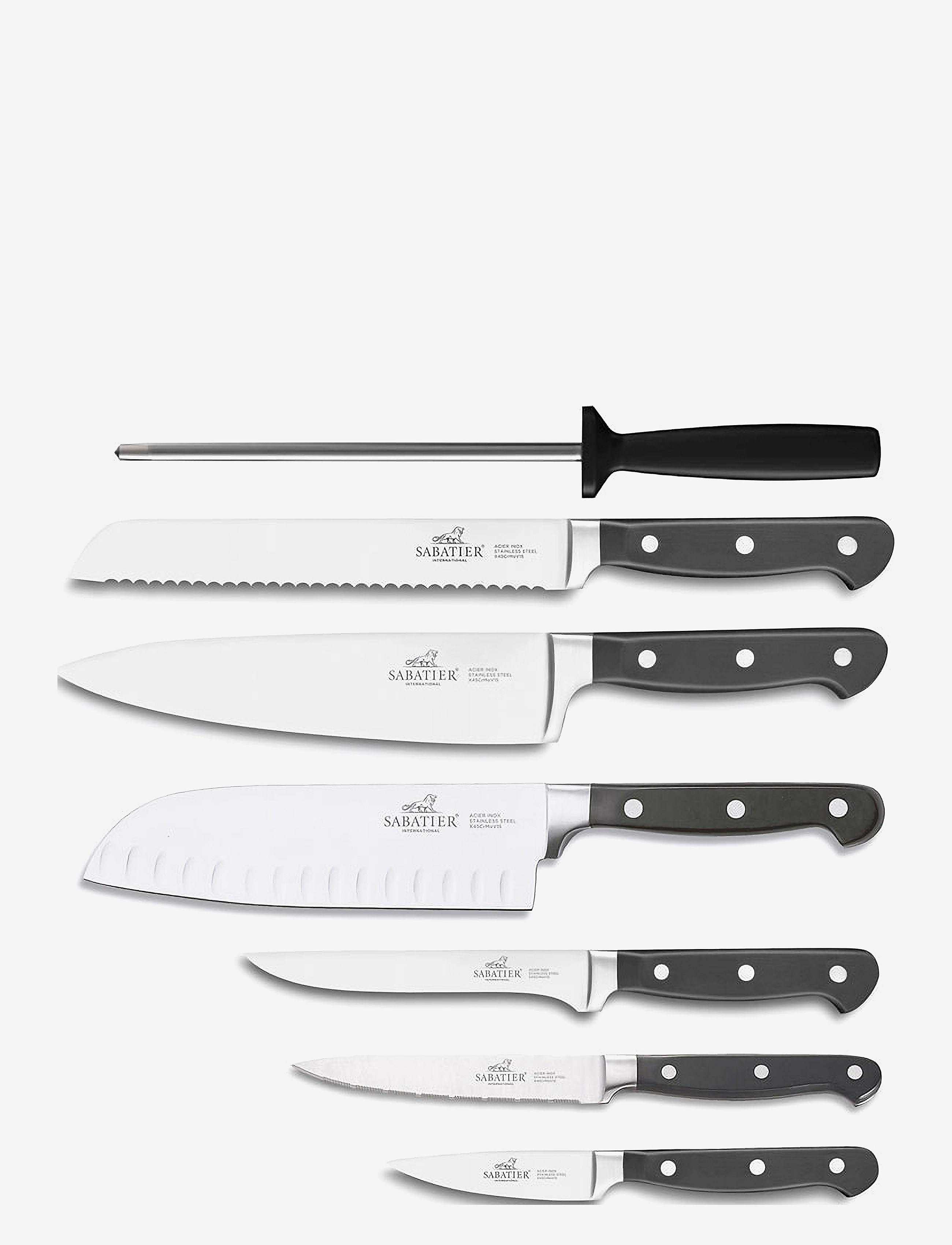 Lion Sabatier Knife set Pluton 7-pack - Confirmation gifts - STEEL/BLACK / silver