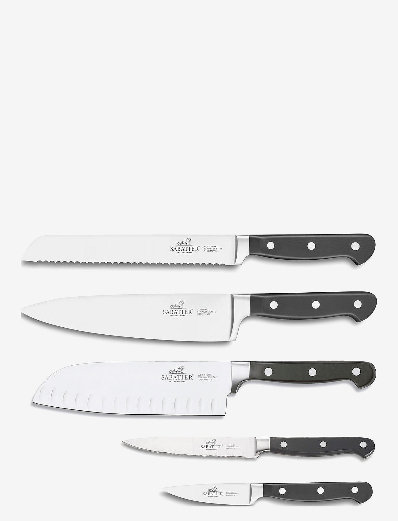 Lion Sabatier - Knife set Pluton 5-pack - knivsett - steel/black - 0