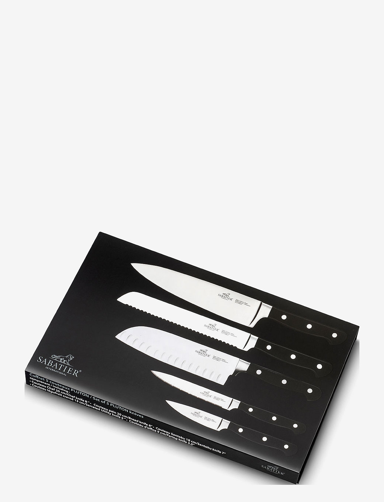 Lion Sabatier - Knife set Pluton 5-pack - knivsett - steel/black - 1