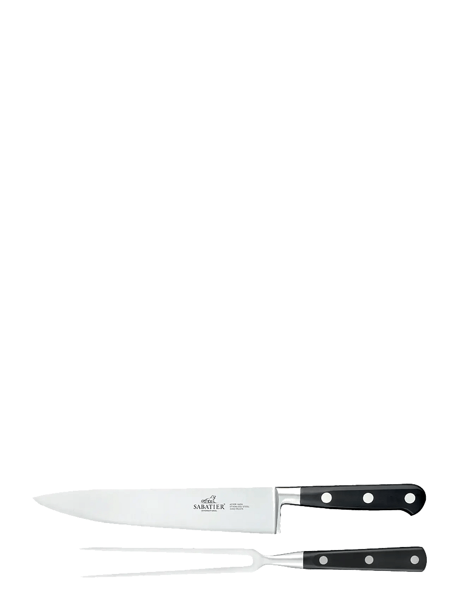 Lion Sabatier - carving set Licorne 2-pack - iepērcies pēc cenas - steel/black - 0