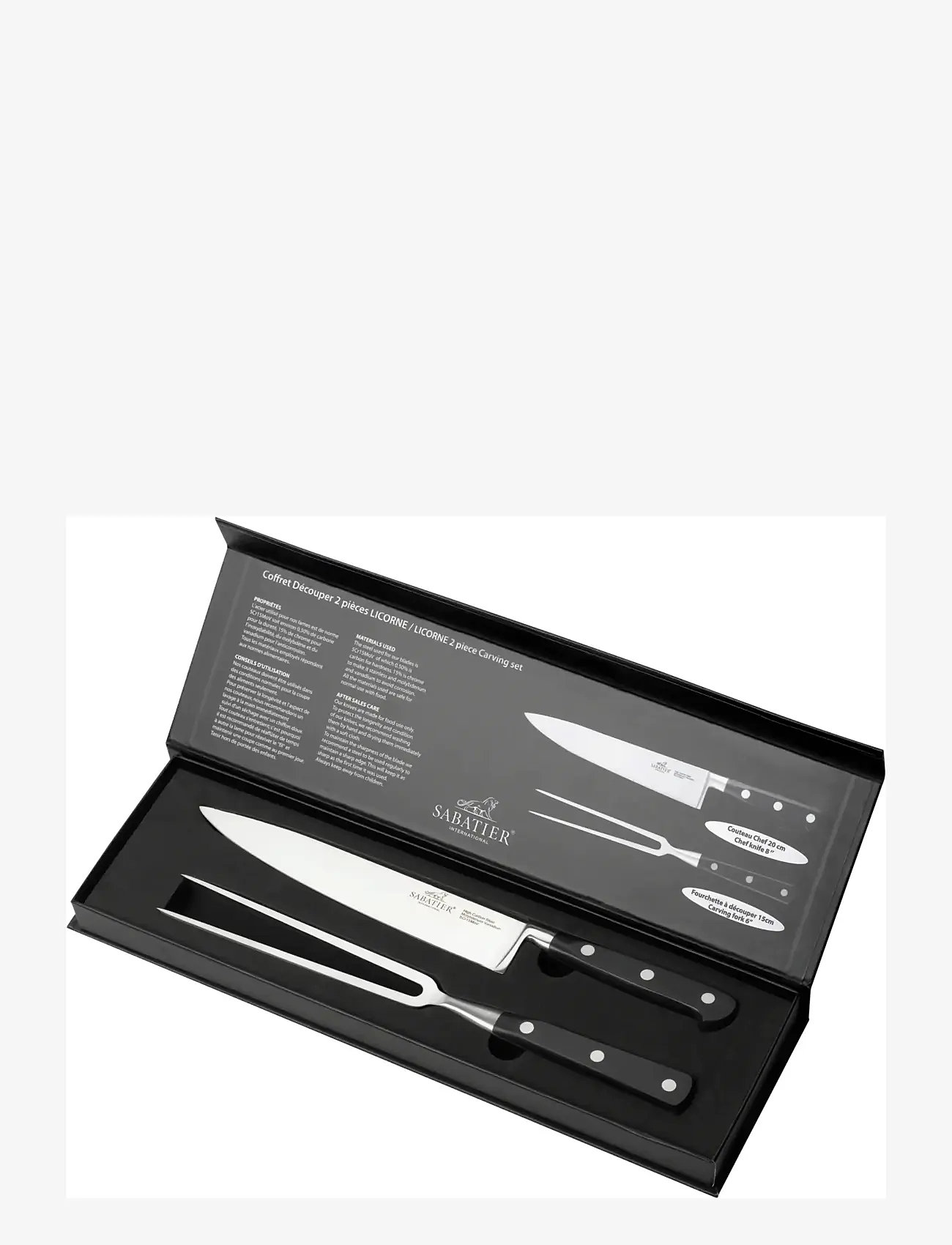 Lion Sabatier - carving set Licorne 2-pack - shop by price - steel/black - 2