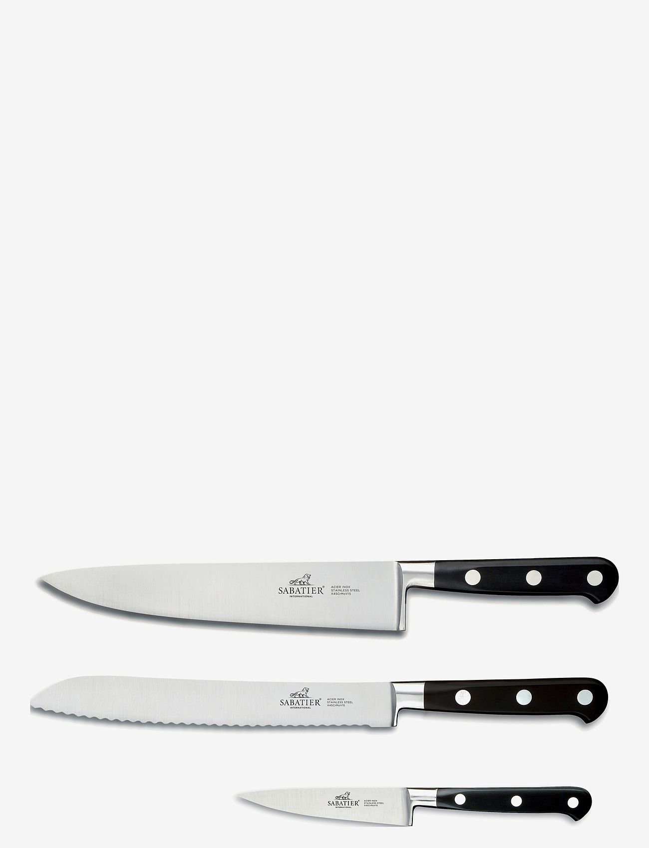 Lion Sabatier - Knife set Licorne 3-pack - messersets - steel/black - 2