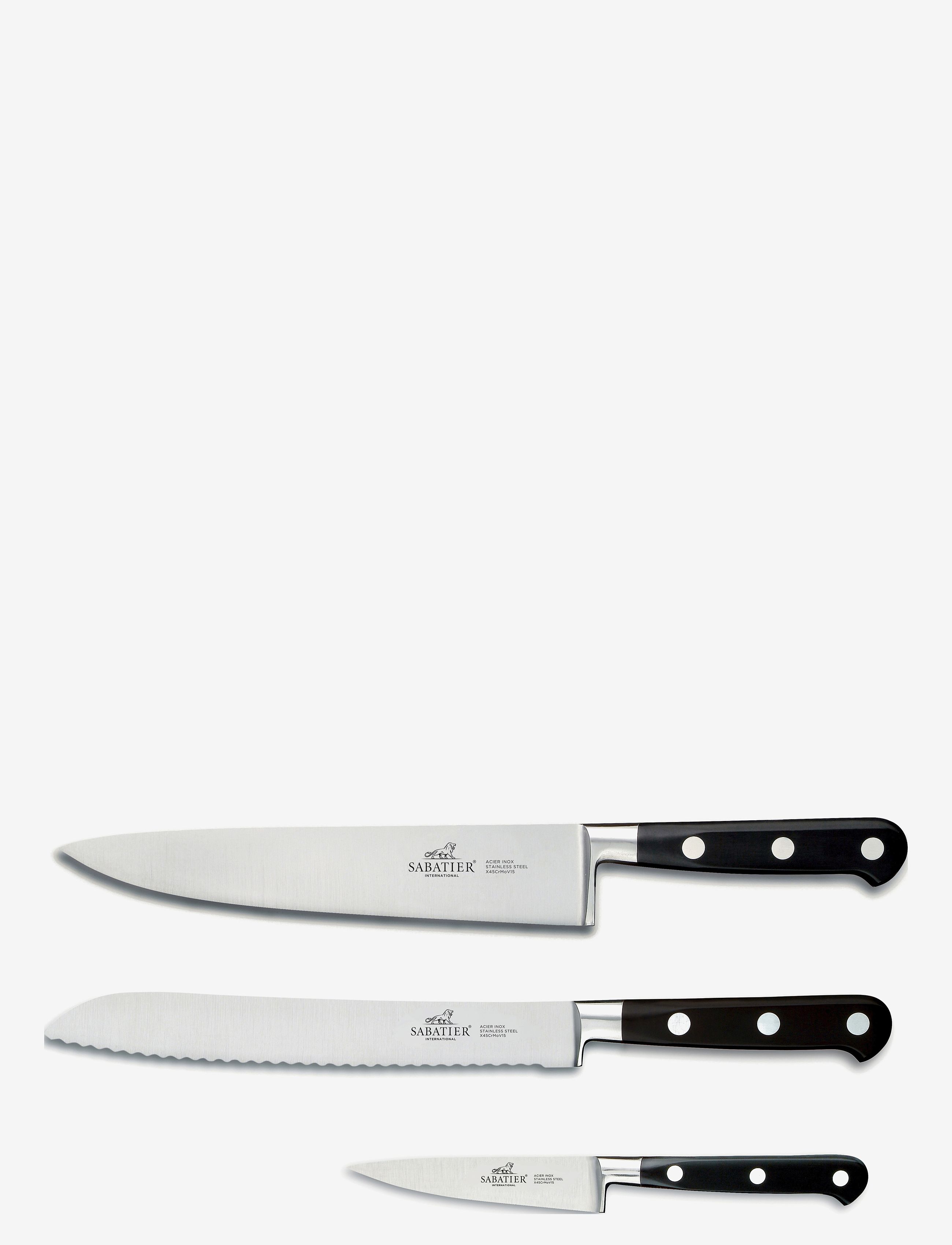 Lion Sabatier - Knife set Licorne 3-pack - knivsæt - steel/black - 2