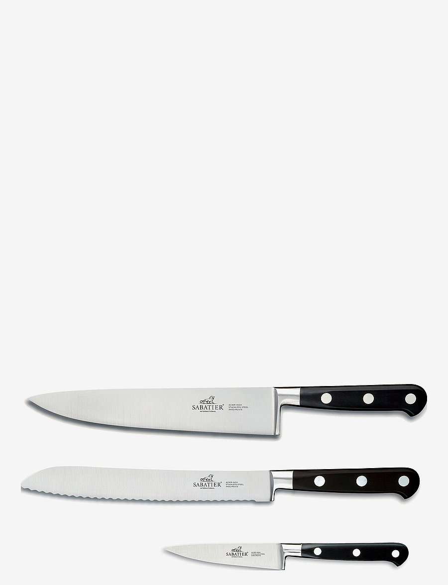 Lion Sabatier - Knife set Licorne 3-pack - noakomplektid - steel/black - 2