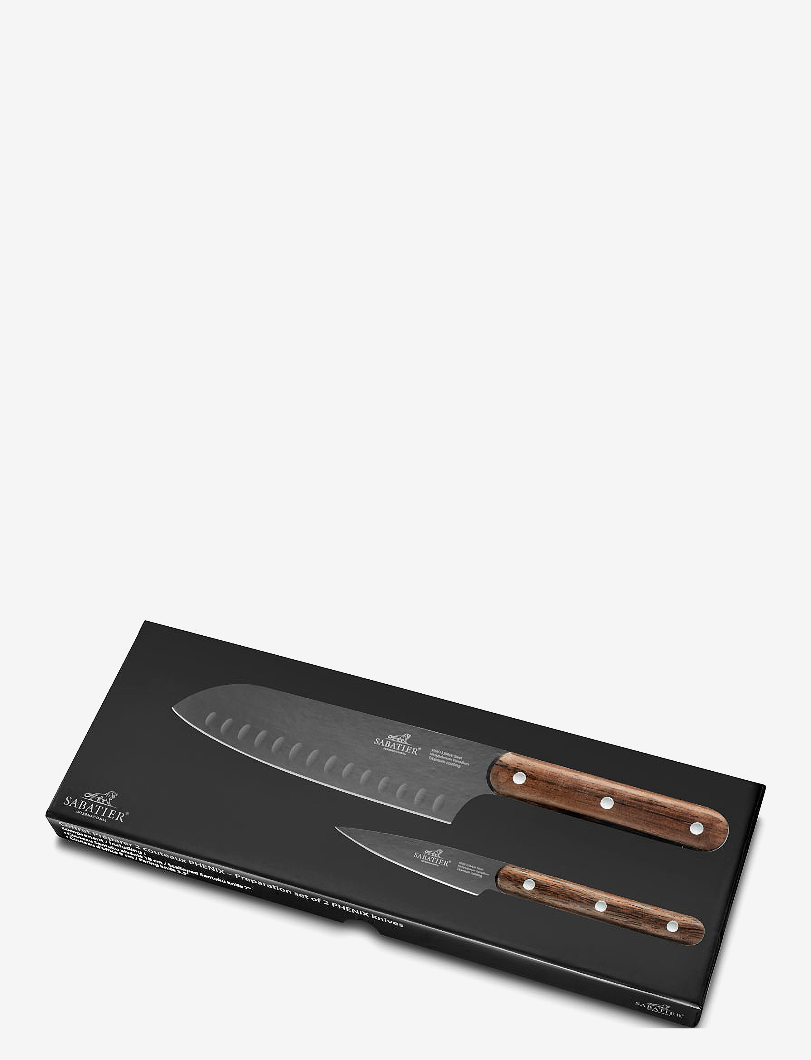 Lion Sabatier Knife set Phenix 2-pack - Lion Sabatier - BLACK/WOOD / black