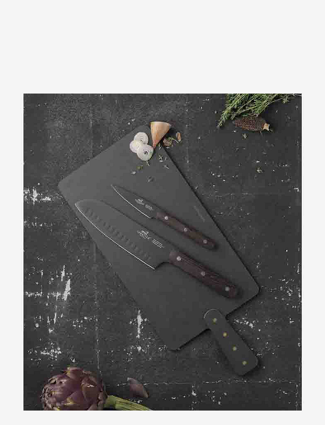 Lion Sabatier - Knife set Phenix 2-pack - knivsæt - black/wood - 4