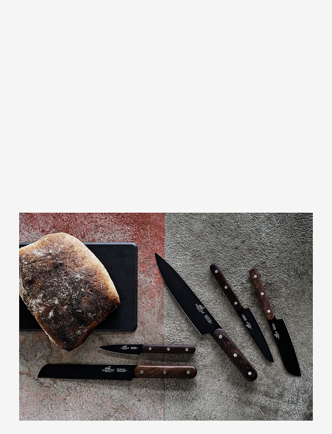 Lion Sabatier - Knife set Phenix 5-pack - knife sets - black/wood - 3