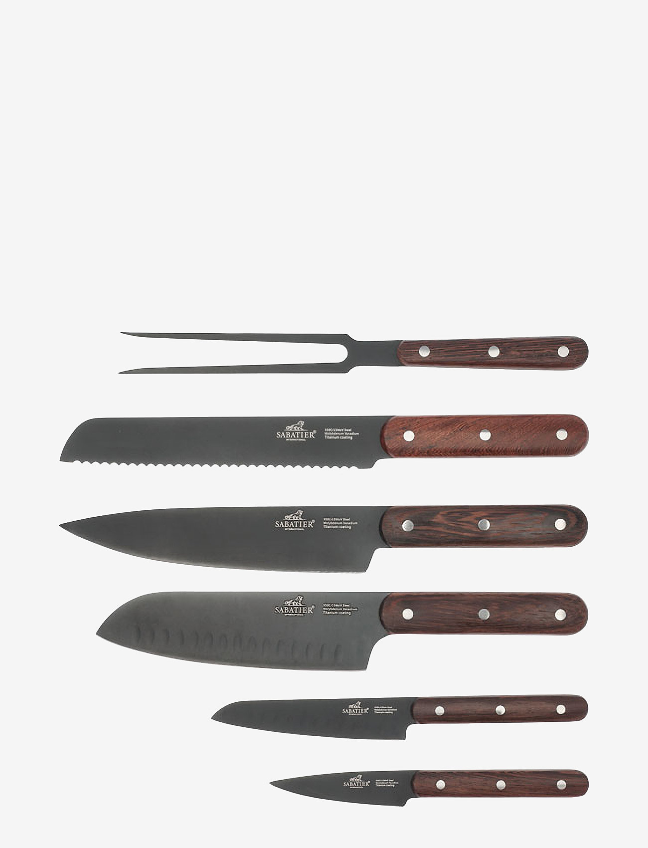 Lion Sabatier - Knife set Phenix 6-pack - black/wood - 0