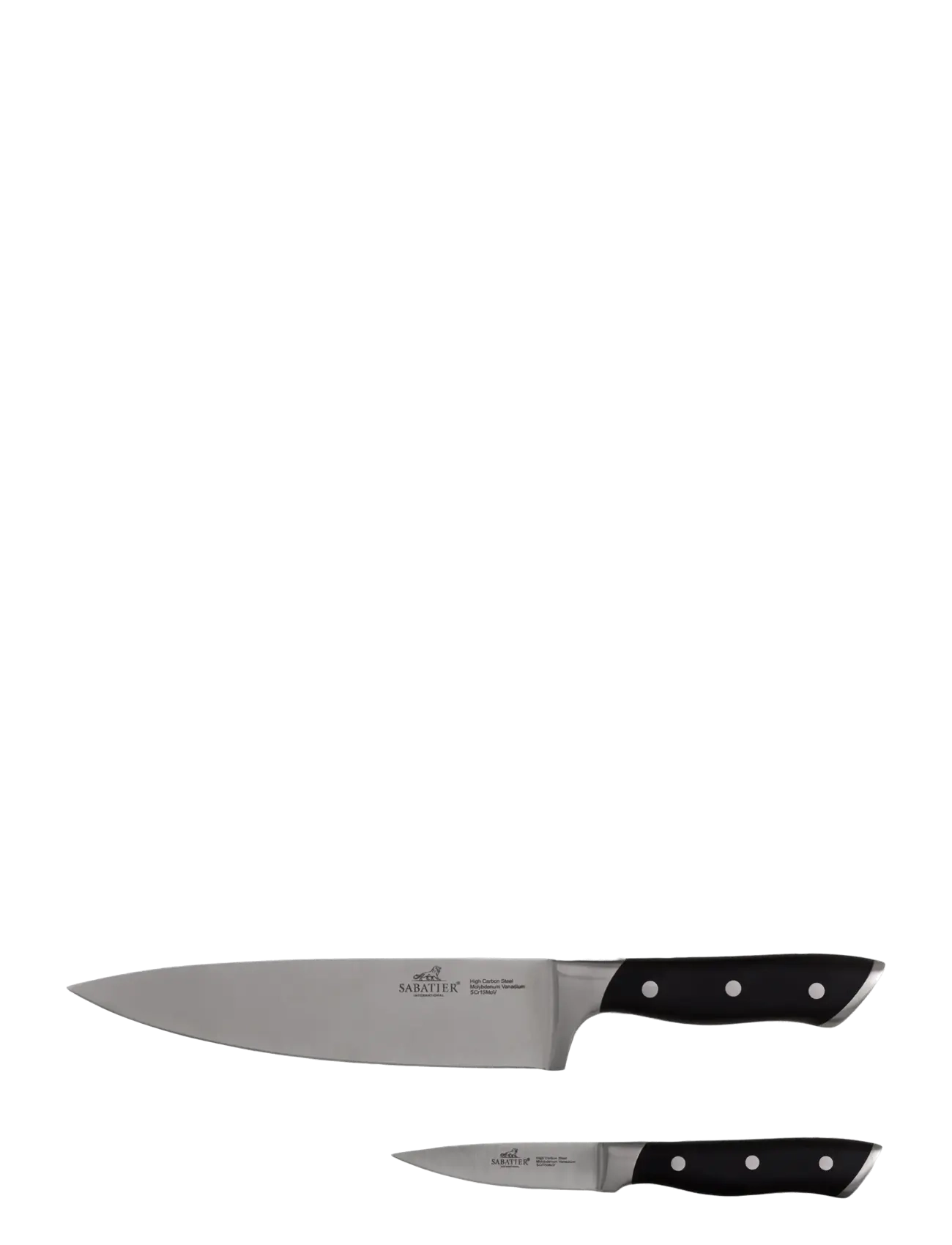 Lion Sabatier Knife set Hercules 2 parts Steel/Black ABS - Kitchen knives & Knife accessories - METAL / silver