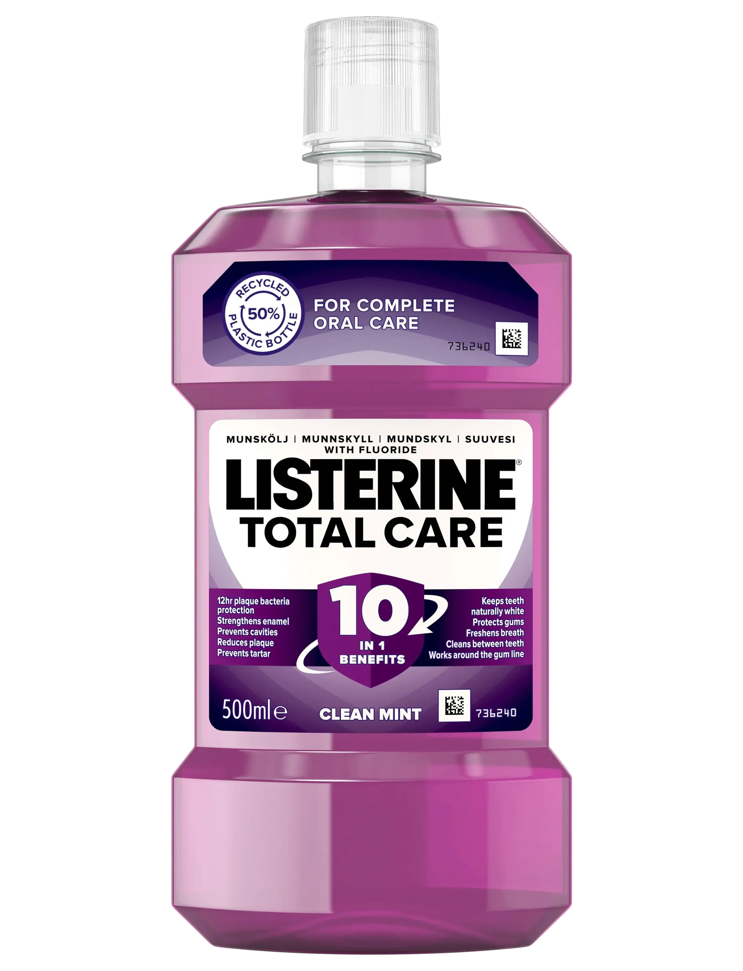 Listerine Total Care Munskölj, 500 Ml, Mundskyl, Nude, Str: 500 ML