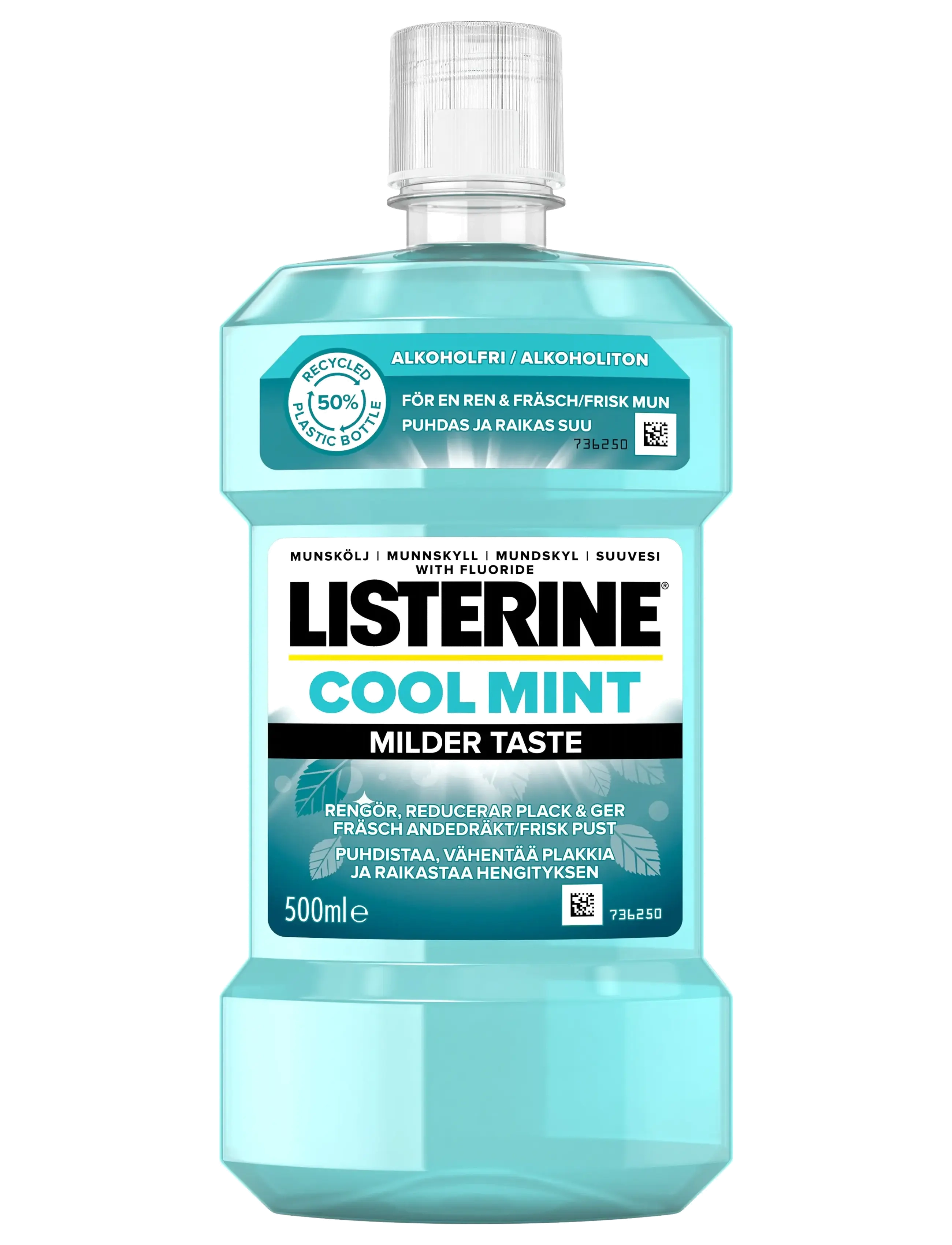Listerine LISTERINE Cool Mint Milder Taste Munskölj, 500 ml - Hudpleje - CLEAR / undefined
