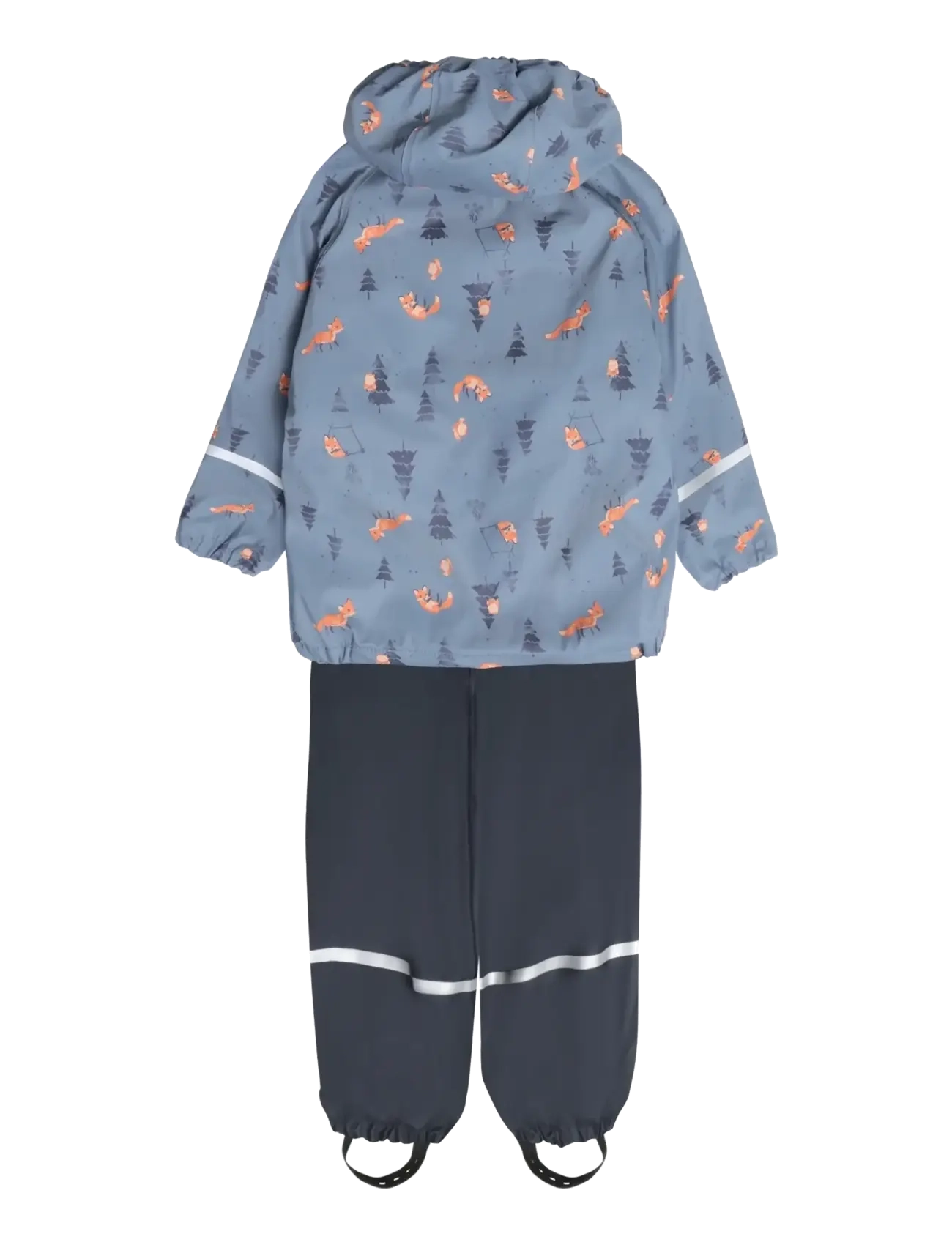 Little B - PU Set AOP w. Fleece - gefütterte regenkleidung - china blue - 1