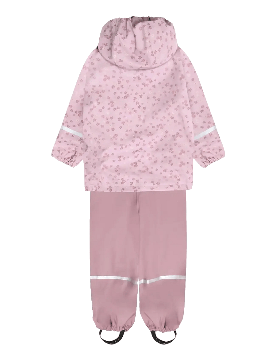 Little B - PU Set AOP w. Fleece - gefütterte regenkleidung - mauve shadow - 1