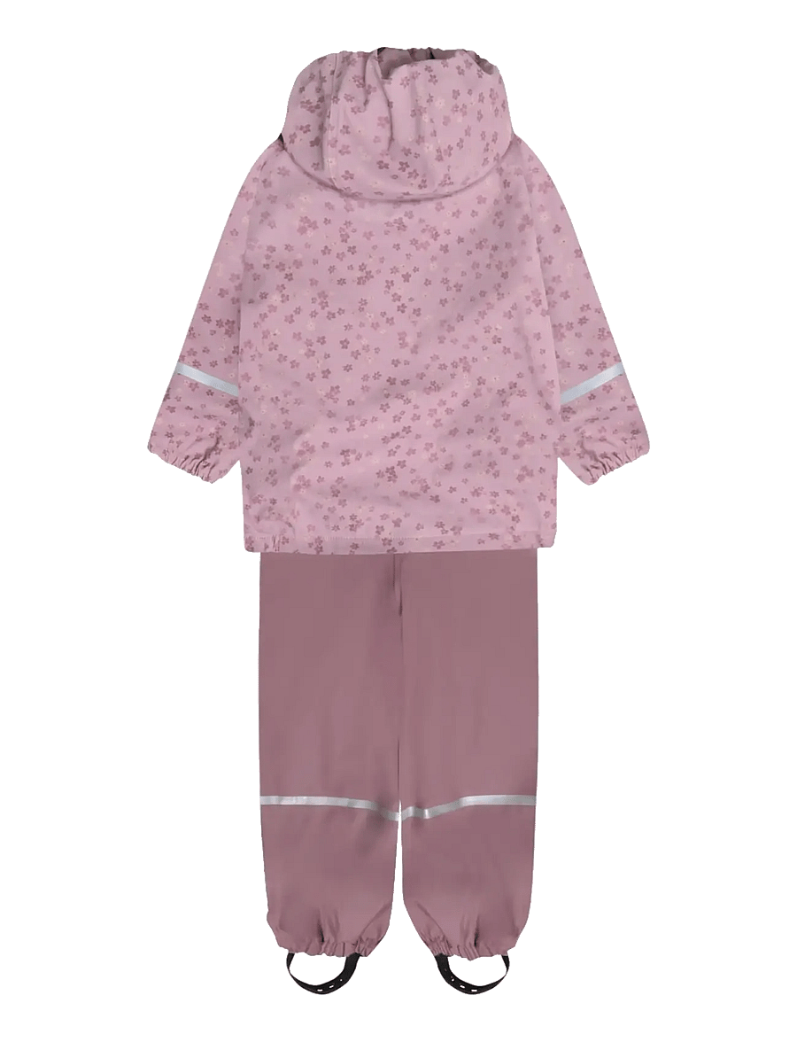 Little B - PU Set AOP w. Fleece - gefütterte regenkleidung - mauve shadow - 1