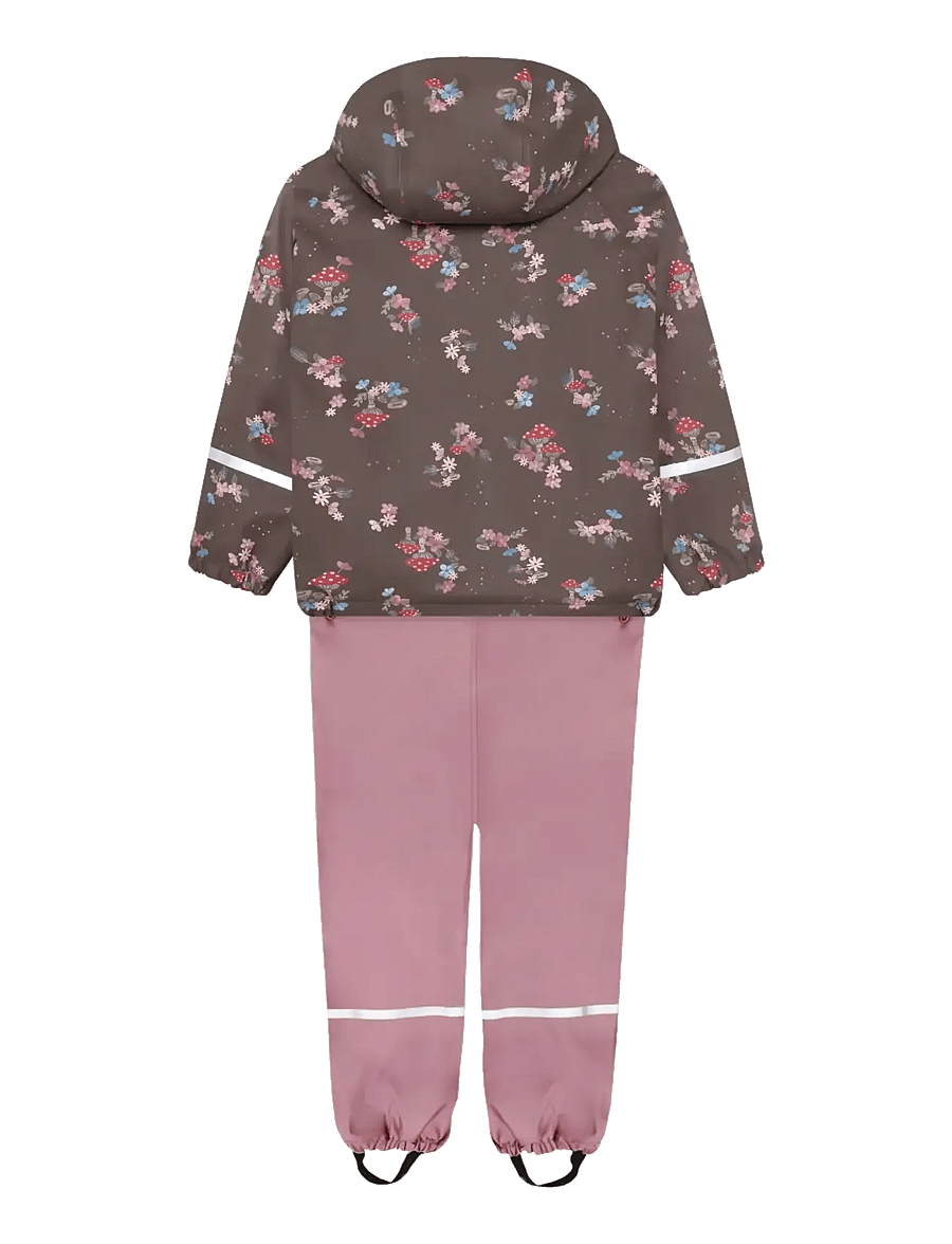 Little B - PU Set AOP w. Fleece - vihmakomplektid - wistful mauve - 1
