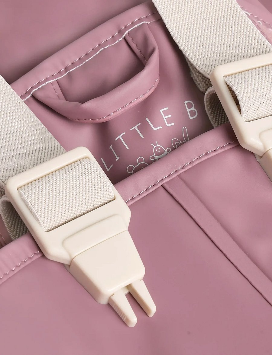 Little B - PU Set AOP w. Fleece - vihmakomplektid - wistful mauve - 4