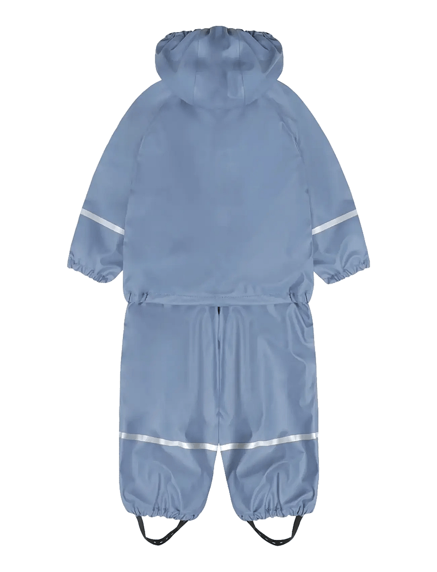 Little B - PU Set SOLID w. Fleece - vihmakomplektid - china blue - 1
