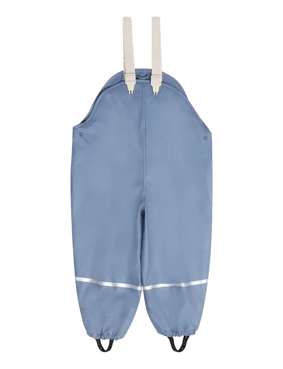 Little B - PU Set SOLID w. Fleece - vihmakomplektid - china blue - 2