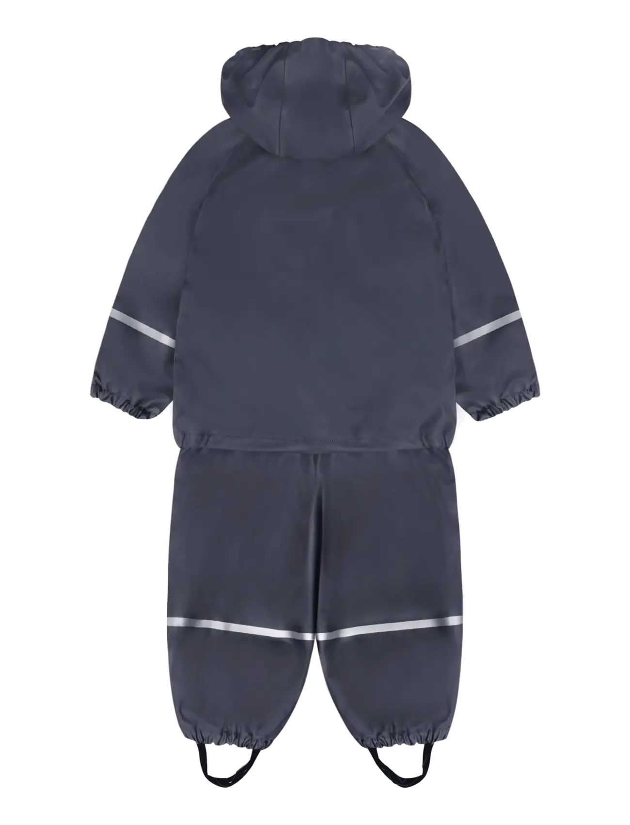Little B - PU Set SOLID w. Fleece - fodrade regnkläder - navy - 2