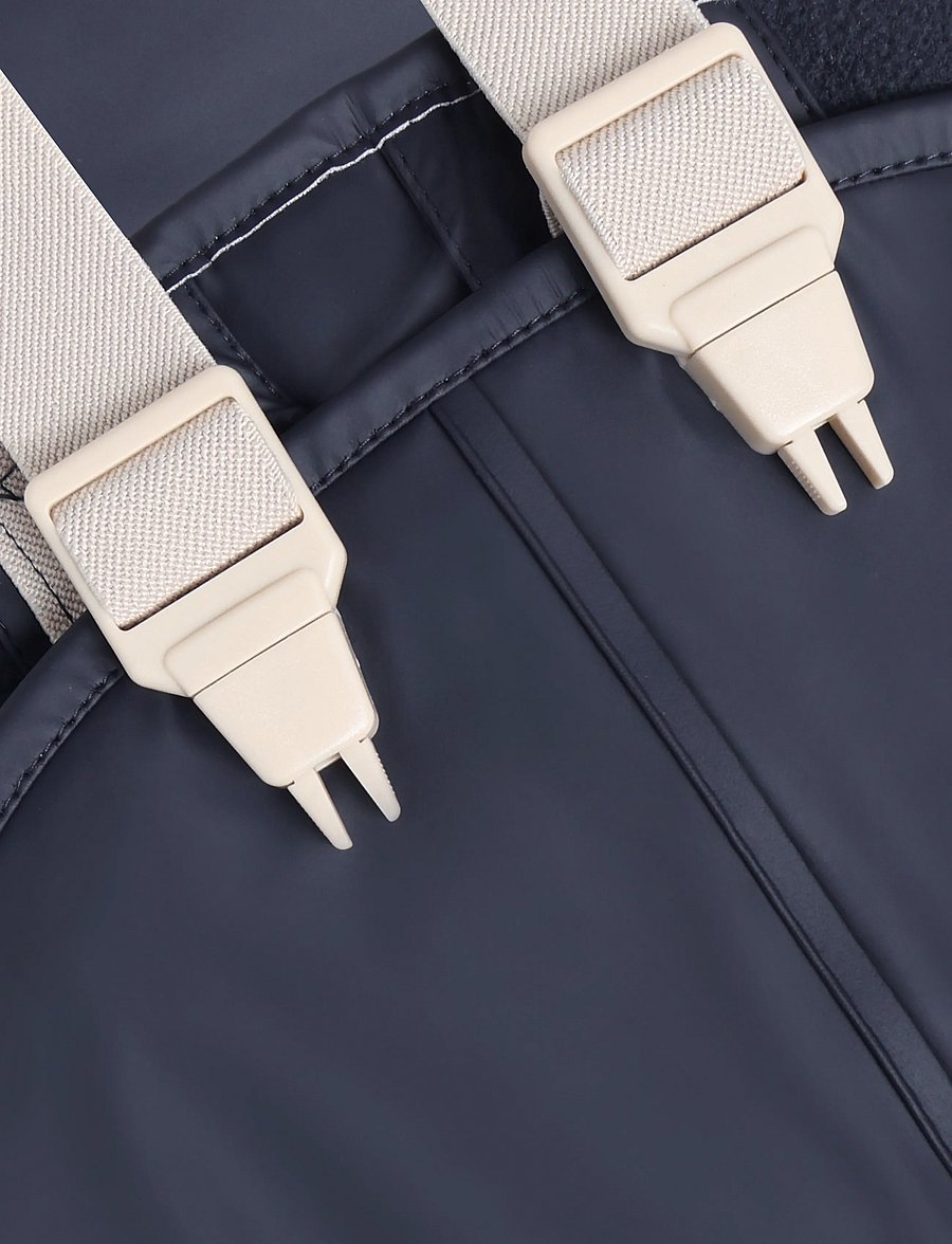 Little B - PU Set SOLID w. Fleece - fodrade regnkläder - navy - 5