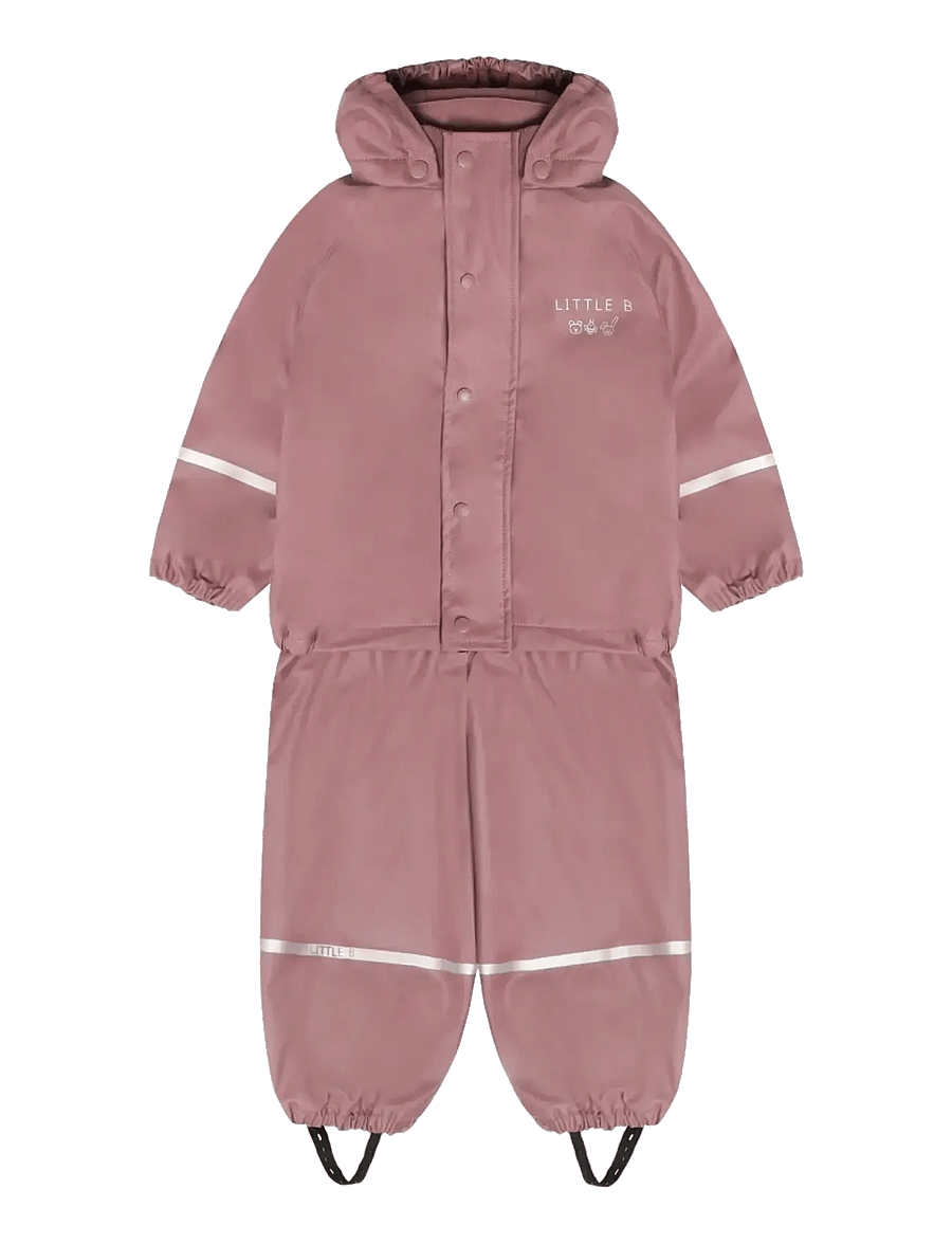 Little B - PU Set SOLID w. Fleece - rose brown - 0