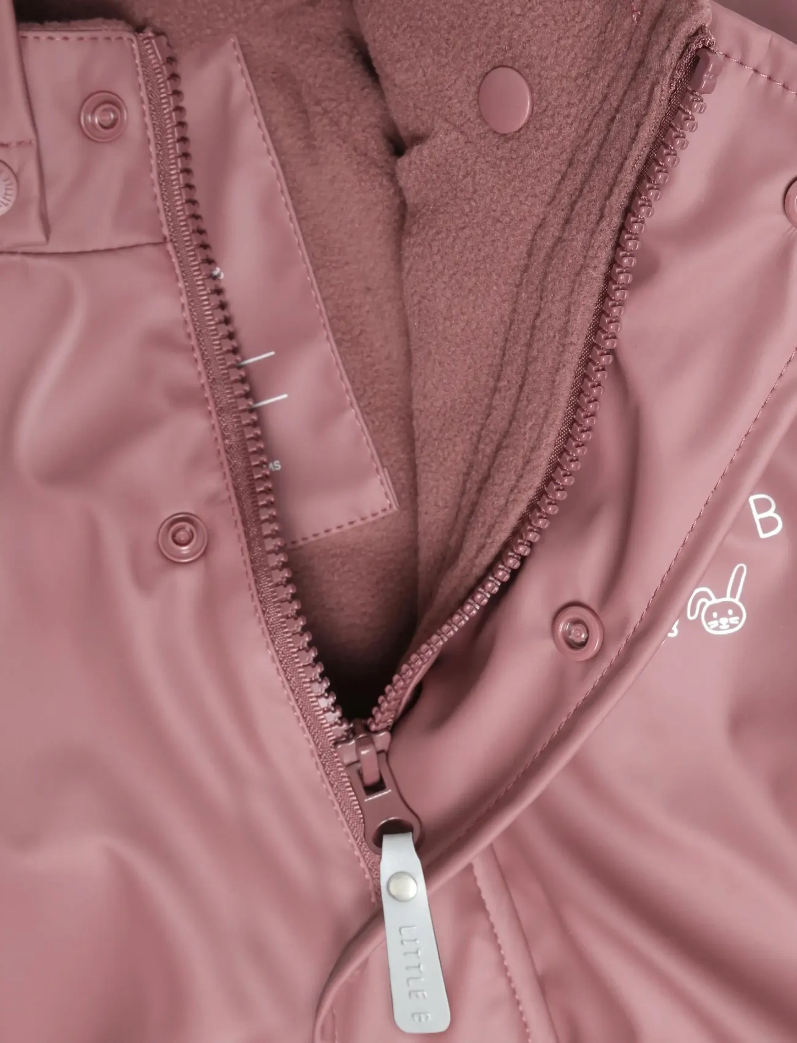 Little B - PU Set SOLID w. Fleece - rose brown - 3