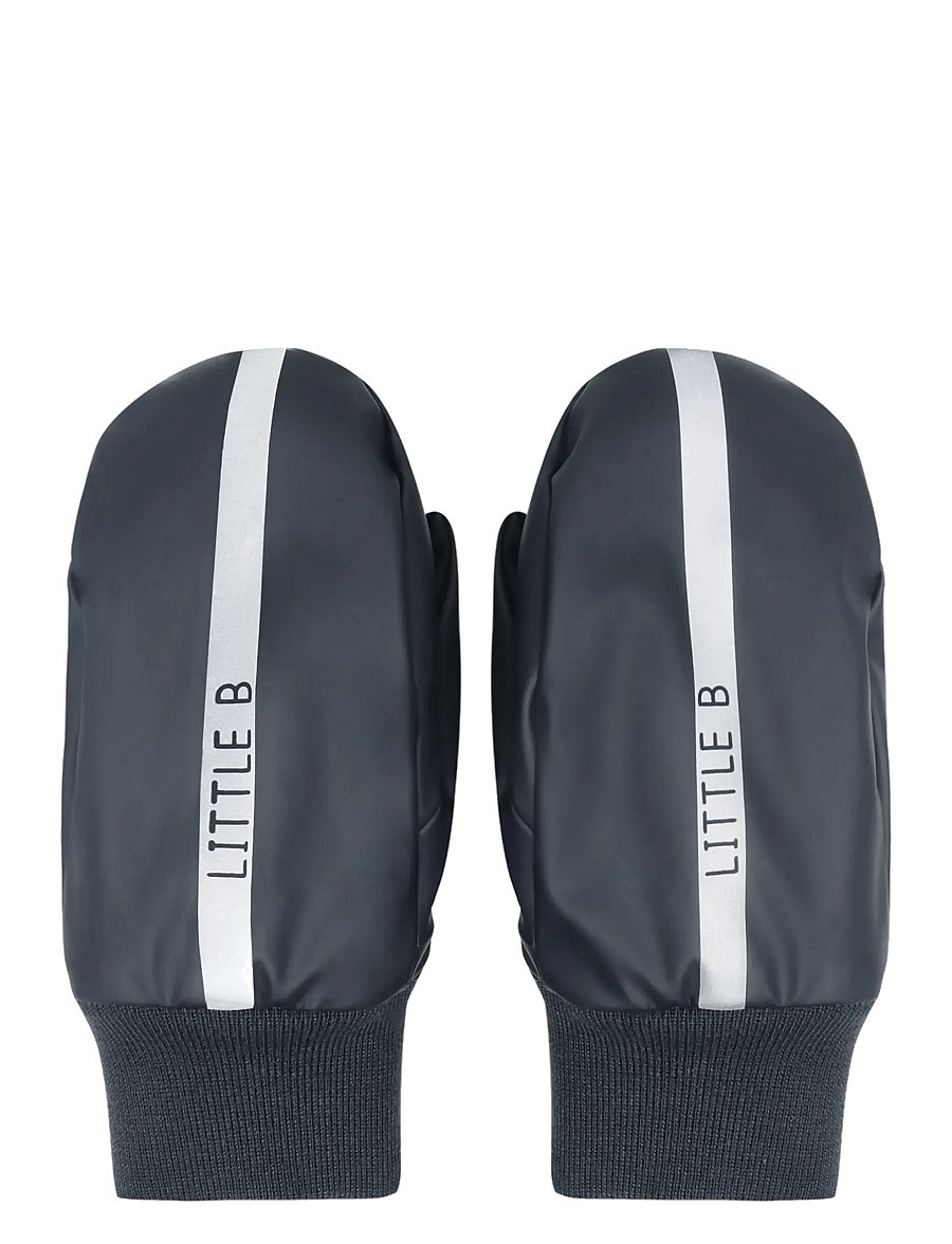 Little B - PU Padded Mittens w. Fleece - regnhandsker - navy - 0