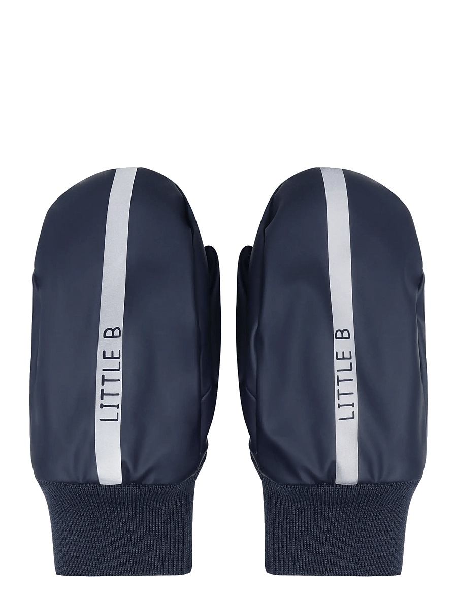 Little B - PU Padded Mittens w. Fleece - regnhandsker - navy - 0