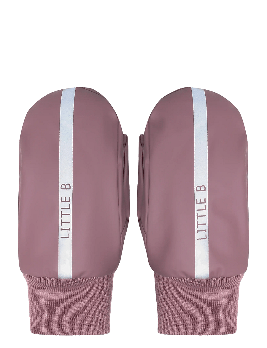Little B - PU Padded Mittens w. Fleece - regen-handschuhe - wistful mauve - 0