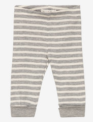 Little B - Leggings cotton - timpės - light grey stripe - 0