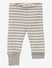 Little B - Leggings cotton - timpės - light grey stripe - 2