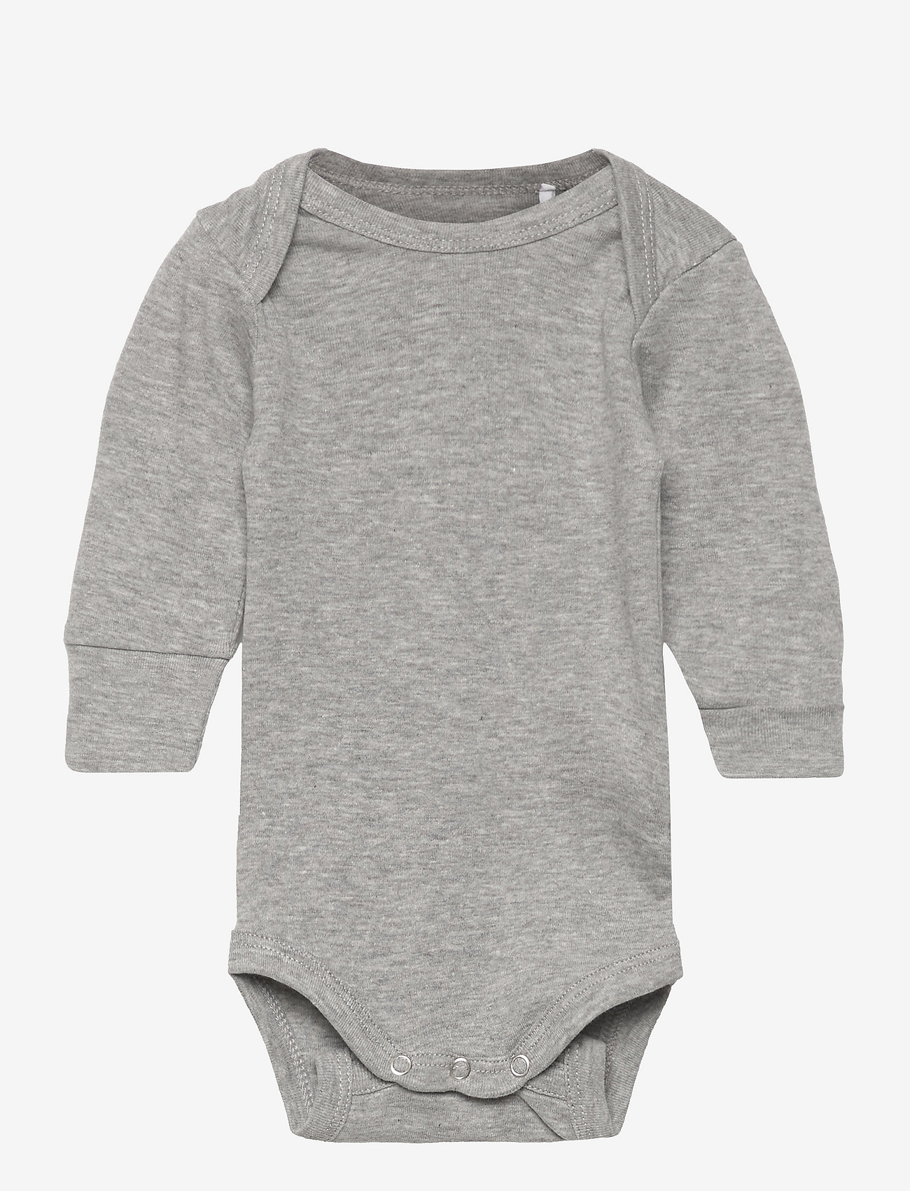 Little B - Baby body long sleeve cotton - långärmade - light grey melange - 0