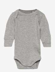 Little B - Baby body long sleeve cotton - långärmade - light grey melange - 0