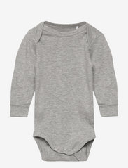 Little B - Baby body long sleeve cotton - långärmade - light grey melange - 1