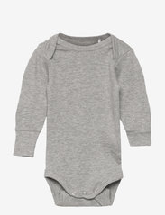 Little B - Baby body long sleeve cotton - långärmade - light grey melange - 2