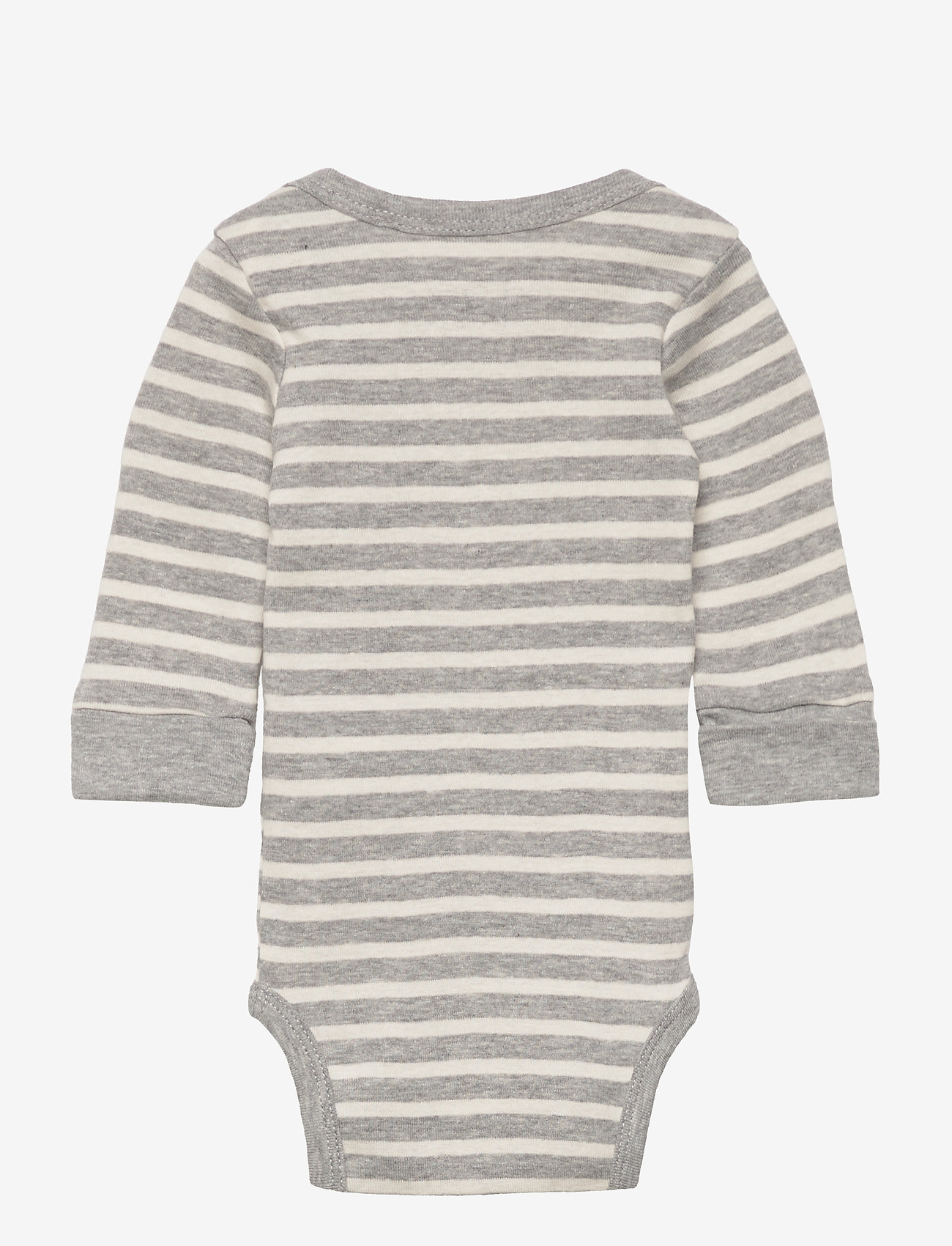 Little B - Baby body long sleeve cotton - vienspalviai bodžiai ilgomis rankovėmis - light grey stripe - 1