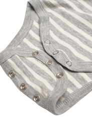 Little B - Baby body long sleeve cotton - vienspalviai bodžiai ilgomis rankovėmis - light grey stripe - 6