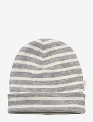 Little B - Baby hat cotton - kepuraitės kūdikiams - light grey stripe - 0