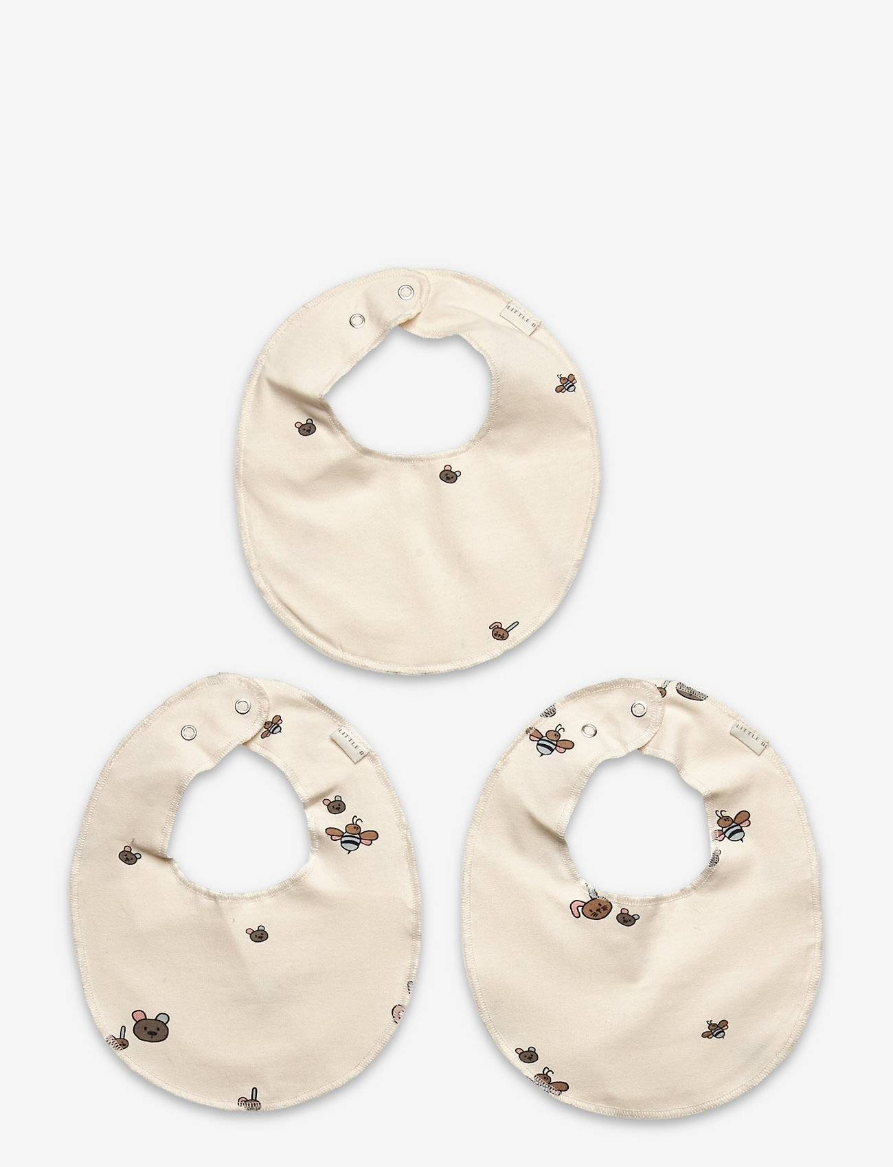 Little B - Bib 3-pack cotton - lowest prices - lovechild ivory print - 0