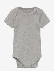Little B - Baby body short sleeve cotton - kortärmade - light grey melange - 0